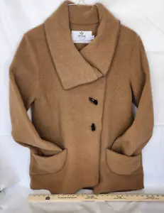 BROWN JANSKA 3" SHAWL COLLAR SWING JACKET WITH TOGGLE CLOSURES - Picture 1 of 10