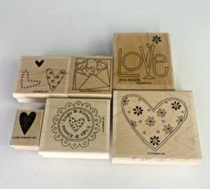 Stamp Up! Gemischte Holzstempel Konvolut 6 Herzen Liebe - Bild 1 von 2