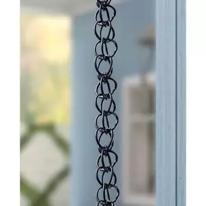 Aluminum Ring Rain Chain Contemporary Style High Quality (Black) 8.5 Ft. NEW - Picture 1 of 9