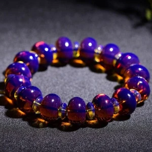 Reine Natürliche 5A Violett Blau Bernstein Armband Scheibe Perlen für Männer und Frauen 16mm - Bild 1 von 8