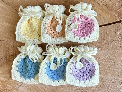 Handmade Crochet Sunburst Flower Pouch With Lining! - Image 1 of 4