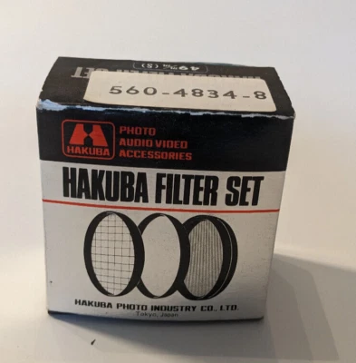 Hakuba 49mm 3 Piece Lens Filter Set - 1A Skylight - 4 Point Star - Polarizer - Image 1 of 3