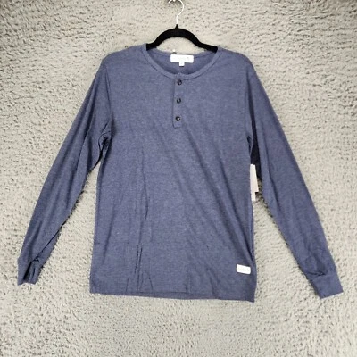 Camisa Kinetix Para Hombre Pequeña Azul Manga Larga Henley *NUEVA CON ETIQUETAS* Foto 1 de 4