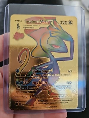 Inteleon Vmax Premium Rainbow Gold Foil Fan Art Vinyl 195/192 Collector Pokemom - Image 1 of 2