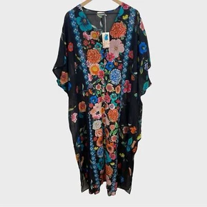 Johnny Was Multicolor Floral Evening Palace V Neck Kaftan NWT Size L/XL - Picture 1 of 9