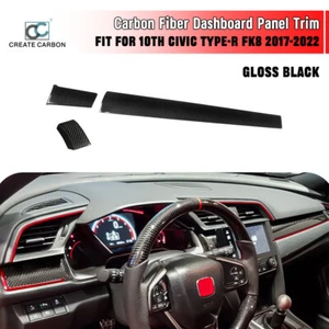 Cubierta de panel de tablero de fibra de carbono seca para Honda Civic tipo R FK8 (LHD) - Imagen 1 de 7