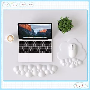 Almohadilla de ratón ergonómica con almohadilla de ratón y teclado soporte de muñeca, nube edición PU - Imagen 1 de 24