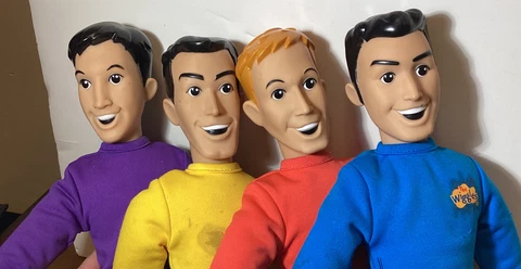 The Wiggles, Talking Speak-N-Sing Plush Dolls Lot Of 4, 2003 15" RARE TESTED Vtg Cover