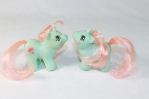 Vintage My Little Pony MLP Newborn Baby Twins JEBBER & JABBER 1987 G1 Unicorns - Picture 1 of 3