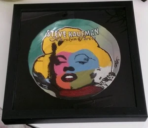 ORIGINAL Steve Kaufman Marilyn Monroe-Framed Ceramic Plate Pop Art Painting - Picture 1 of 6