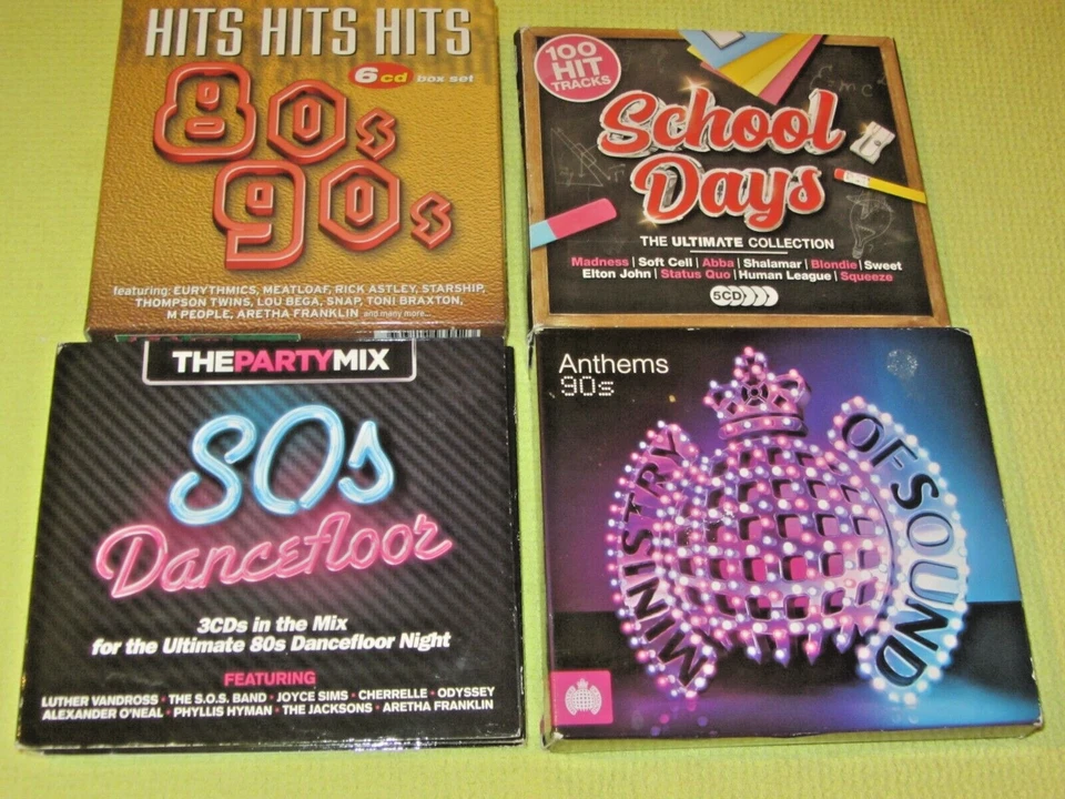 MOS Anthems 90s Hits Hits Hits 80s 90s, 80s Dancefloor, School Days 4 CD Albums - Image 1 of 1