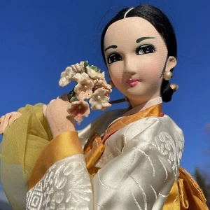 Vintage Chinese Gold Canary Yellow Cream Doll Geisha 20" EXQUISITE ❤️blt13m2 - Picture 1 of 17