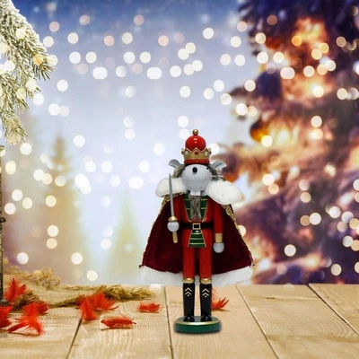 Christmas Nutcracker Nutcracker Soldier Doll Collectible Height 11.8 inch Crafts - Image 1 of 4