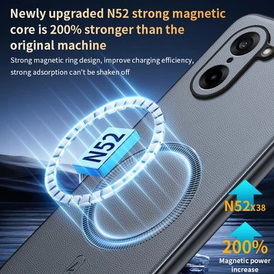 For OnePlus Nord CE5, Magnetic Wireless Charge Phone Case PU Leather Shockproof - Image 1 of 4