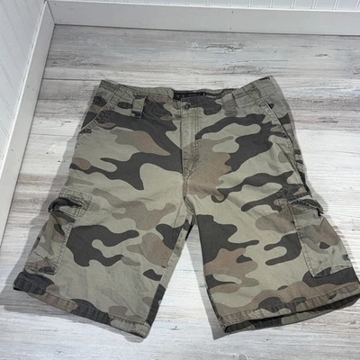 Oakley Cargo Shorts Mens 34W Camouflage Regular Fit 9'' Camo Green Black Gray - Image 1 of 4