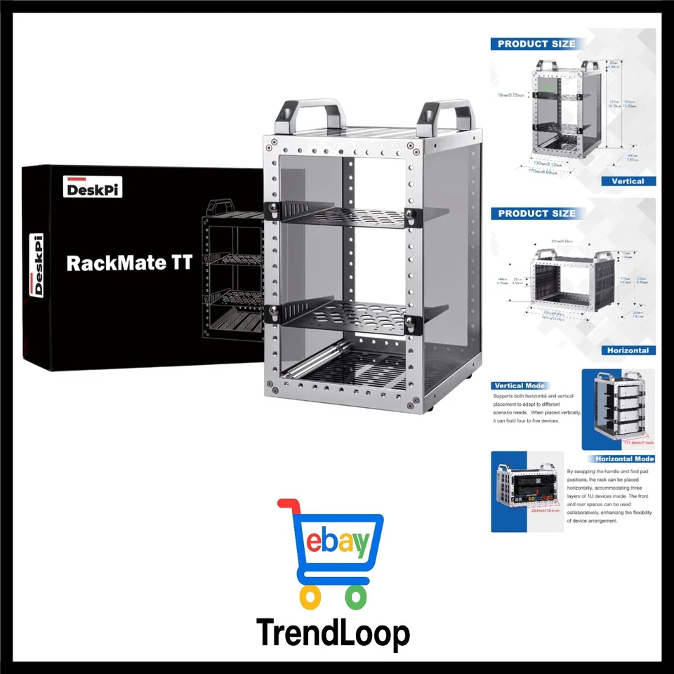 DeskPi RackMate TT Mini-Serverschrank für Mini-PC, Netzwerk, Server, Audio- u... - Bild 1 von 4