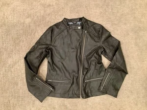 Gap Kids XL 12 extra Large Faux Leather Light Jacket biker Motorcycle Black COOL - Picture 1 of 3