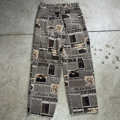 Jeans Vintage Karl Kani Periódico AOP 32x32 Sueltos Hip Hop Rap Y2K Años 90 Foto 1 de 4
