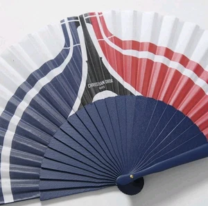 Super Rare Christian Dior Paris Olympics Limited Folding Fan Tricolor Color New - Bild 1 von 14