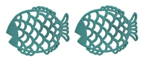 Juego de remaches decorativos de peces filigrana de hierro fundido turquesa de 2 piezas para rascar y abolladuras - Imagen 1 de 4