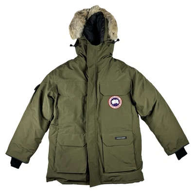 Parka de plumón Canada Goose Expedition con ribete de piel verde militar talla S Foto 1 de 4