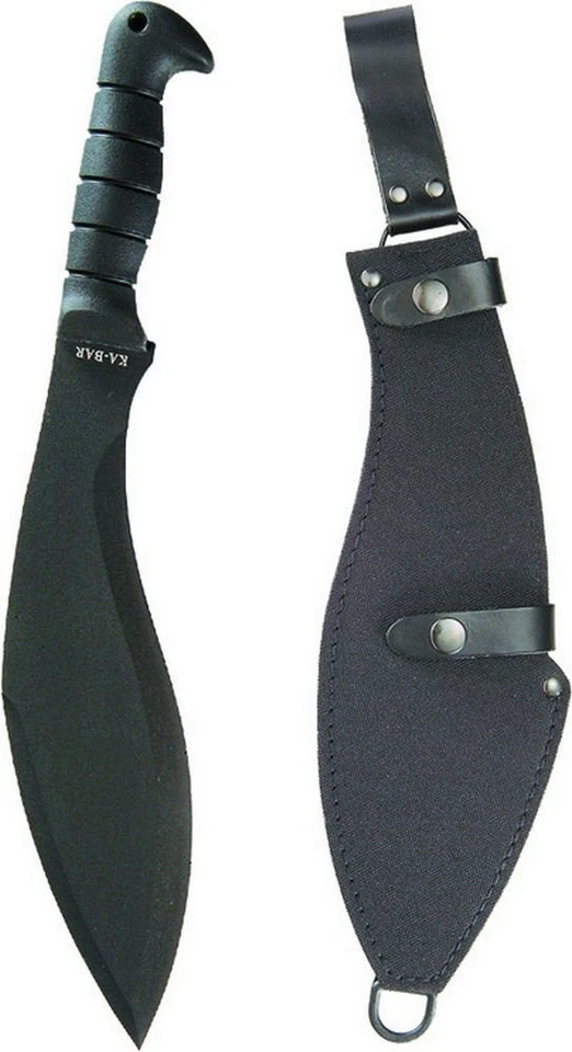 Ka-Bar Kukri Machete 11.5" Hoja Negra/Cuero/Funda Cordura - 1249 Foto 1 de 1