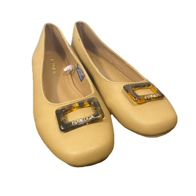 Nautica Tan Beige Women's Ballet Flats Trendy Tortoise Shell Logo Buckle - Image 1 of 4