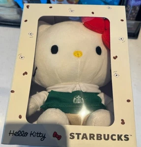Starbucks Hello Kitty 2025 Plush Doll with Green Barista Apron Sanrio - Picture 1 of 1