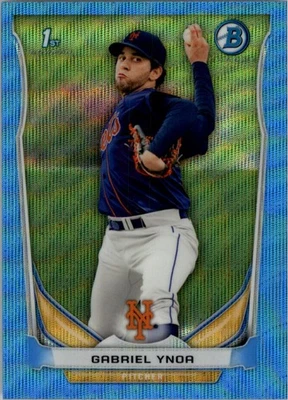 2014 BOWMAN CHROME PROSPECTS BLUE WAVE REFRACTORS #BCP76 GABRIEL YNOA - Image 1 of 2