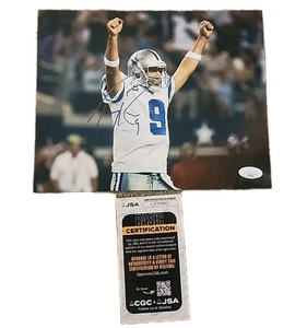 FOTO 8X10 FIRMADA POR TONY ROMO DALLAS COWBOYS AUTENTICADA JSA #CF99882 - Imagen 1 de 3