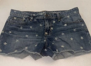 GAP Sexy Boyfriend kurze Jeansshorts Sternenmuster Größe 0/25 Damen 32 x 3” - Bild 1 von 5