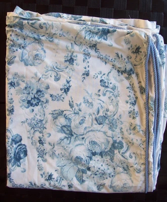 VTG Laura Ashley Sophia Reversible Full/Queen Duvet Cover~Blue Roses Floral - Image 1 of 4