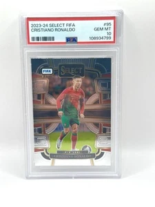2023-24 Panini Select FIFA #95 Cristiano Ronaldo Portugal PSA 10 GEM LOW POP - Picture 1 of 2