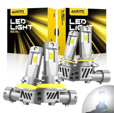 AUXITO 9005 + H11 LED Headlight Bulbs Combo Kit High Low Beam 6500K White 100W - Image 1 of 4