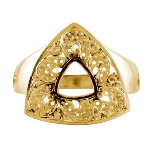 Sterling Silver Birthday Cluster Semi Mount Engagement Ring Size 7 Trillion 8MM - Picture 1 of 8