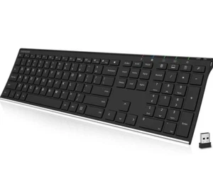 Arteck 2.4G Wireless Keyboard Stainless Steel Ultra Slim /w Number Pad HW192 - Picture 1 of 7