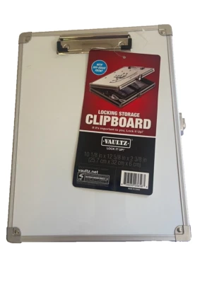 Vaultz Locking Storage Clipboard Tactical White- Dry Erase Front - Image 1 of 4