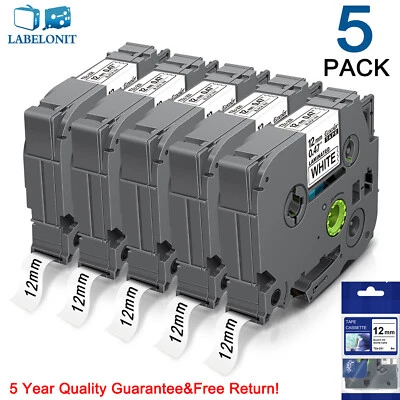 TZ-231 TZe-231 PT-D210 5PK For Brother P-Touch 12mm Label Maker Tape White 1/2" - Image 1 of 4