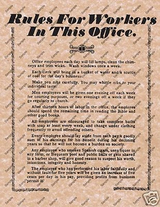 RULES FOR WORKERS IN THIS OFFICE OLD WILD WEST POSTER DESK WORK DECOR 113 - Picture 1 of 1