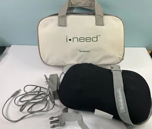 Brookstone I-NEED Lumbar Black Shiatsu Massage Pillow Massager with Travel Bag - Picture 1 of 10