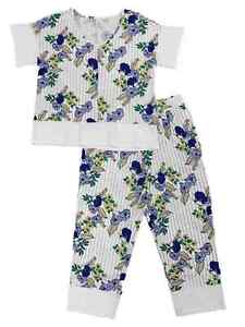 Liz Claiborne Womens 2PC Navy & Floral Short Sleeve Lightweight Pajama Set