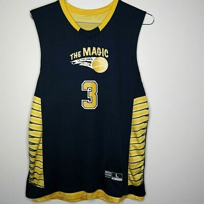 Camiseta deportiva de baloncesto Eastbay The Magic #3 reversible sin mangas azul amarillo talla L  Foto 1 de 4