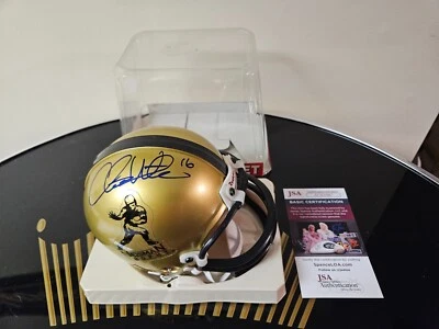 Minicasco Riddell Heisman Riddell dorado firmado por Chris Weinke "16" - Certificado de autenticidad JSA Foto 1 de 4