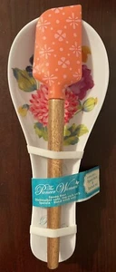 Pioneer Woman Blooming Bouquet Melamine Spoon Rest Spatula Set NWT - Picture 1 of 1