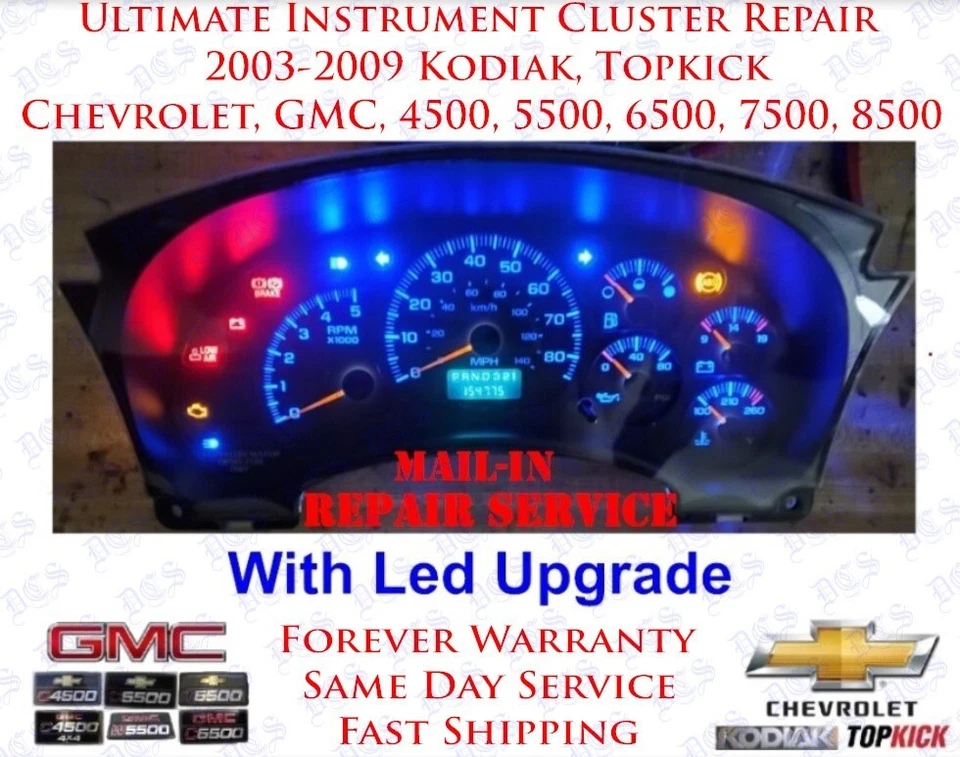 03-09 TOPKICK / KODIAK INSTRUMENT CLUSTER ULTIMATE REPAIR SERVICE CHEVROLET GMC - Image 1 of 4