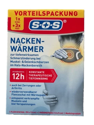 SOS neck warmer, for pain relief in the neck area, 1 x scarf + 3 x pads - Image 1 of 4