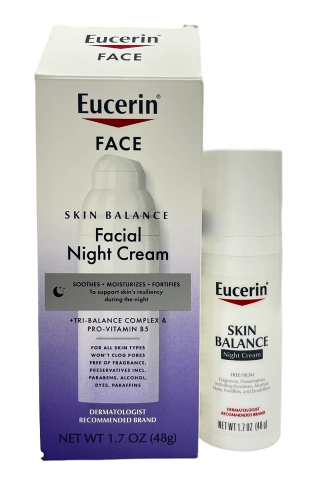 Eucerin Fragrance FreeSkin Balance Facial NightCream Pro-Vitamin B5 1.7 oz