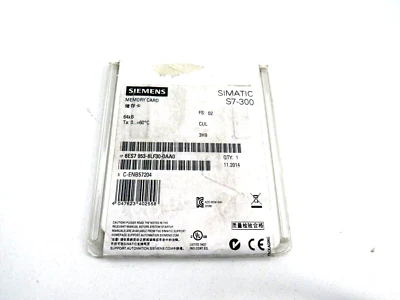 SIEMENS 6ES7 953-8LF30-0AA0 S7-300 Simatic 64kB Memory Card New - Image 1 of 2