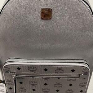 MCM Stark Medium Visetos Leather Multifunction Bookbag Backpack