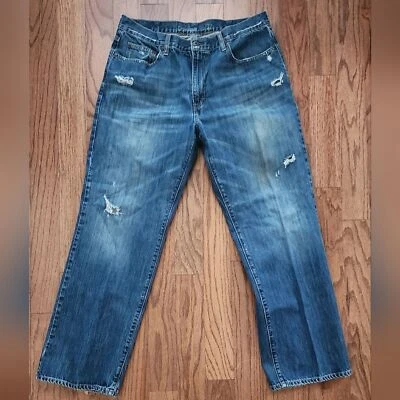 Cremieux Men's 36x32 Distressed Medium Wash Relaxed Jeans - Image 1 of 4